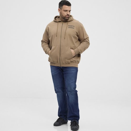 North Latitude Hoodie with Zipper Dark Sand TALL - TALL Φούτερ - 