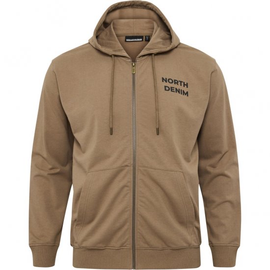 North Latitude Hoodie with Zipper Dark Sand TALL - TALL Φούτερ - 