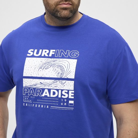 North Latitude T-Shirt Printed Blue - Μακό μπλουζάκια - Aνδρικά μπλουζεσ μεγάλα μεγέθη