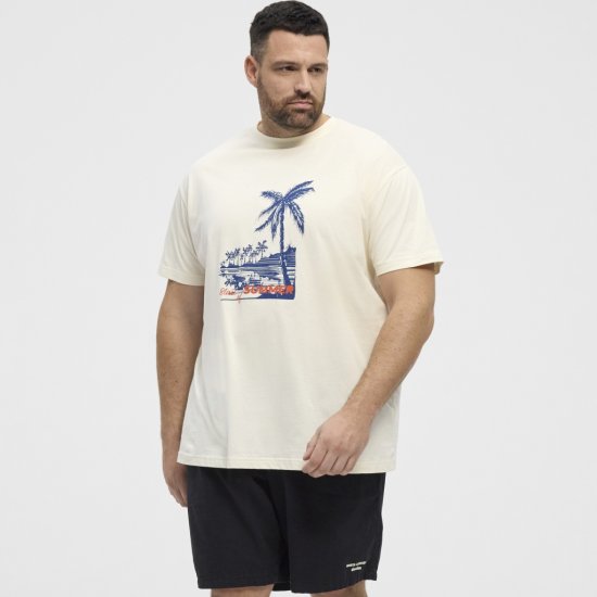 North Latitude T-Shirt Printed Off-White - Μακό μπλουζάκια - Aνδρικά μπλουζεσ μεγάλα μεγέθη