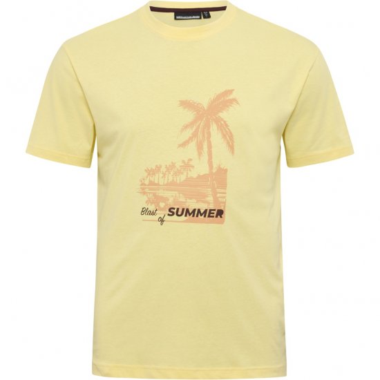 North Latitude T-Shirt Printed Yellow - Μακό μπλουζάκια - Aνδρικά μπλουζεσ μεγάλα μεγέθη