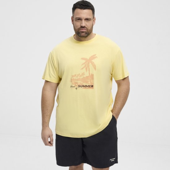 North Latitude T-Shirt Printed Yellow - Μακό μπλουζάκια - Aνδρικά μπλουζεσ μεγάλα μεγέθη