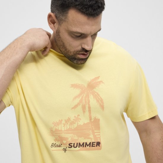 North Latitude T-Shirt Printed Yellow - Μακό μπλουζάκια - Aνδρικά μπλουζεσ μεγάλα μεγέθη
