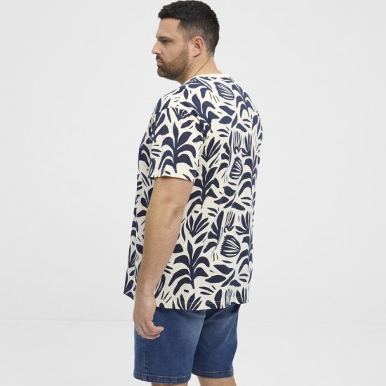 North Latitude T-shirt Allover Printed Navy - Μακό μπλουζάκια - Aνδρικά μπλουζεσ μεγάλα μεγέθη