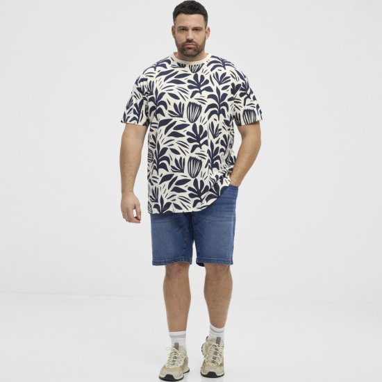 North Latitude T-shirt Allover Printed Navy - Μακό μπλουζάκια - Aνδρικά μπλουζεσ μεγάλα μεγέθη
