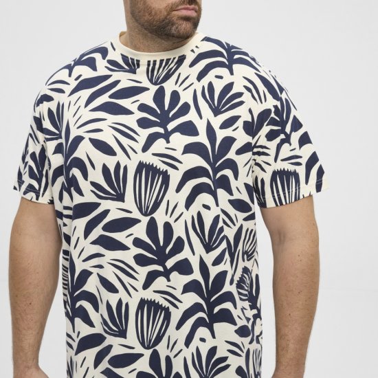North Latitude T-shirt Allover Printed Navy - Μακό μπλουζάκια - Aνδρικά μπλουζεσ μεγάλα μεγέθη