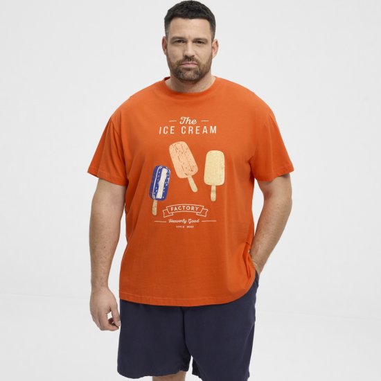 North Latitude T-Shirt Ice Cream Orange - Μακό μπλουζάκια - Aνδρικά μπλουζεσ μεγάλα μεγέθη
