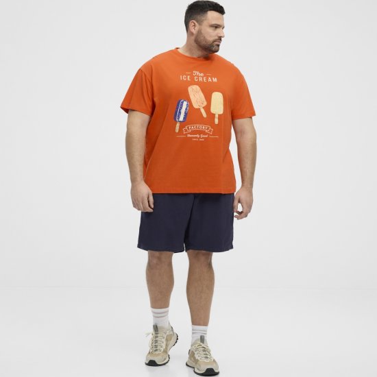 North Latitude T-Shirt Ice Cream Orange - Μακό μπλουζάκια - Aνδρικά μπλουζεσ μεγάλα μεγέθη