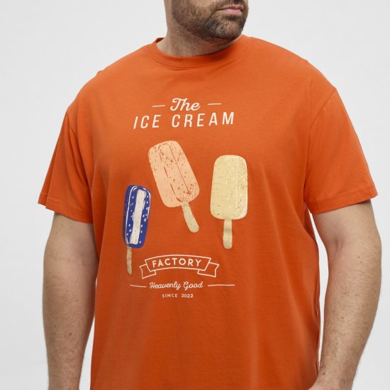 North Latitude T-Shirt Ice Cream Orange - Μακό μπλουζάκια - Aνδρικά μπλουζεσ μεγάλα μεγέθη