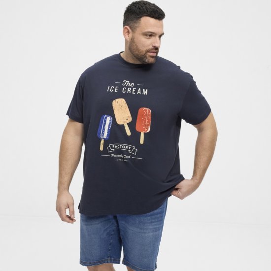North Latitude T-Shirt Ice Cream Navy - Μακό μπλουζάκια - Aνδρικά μπλουζεσ μεγάλα μεγέθη