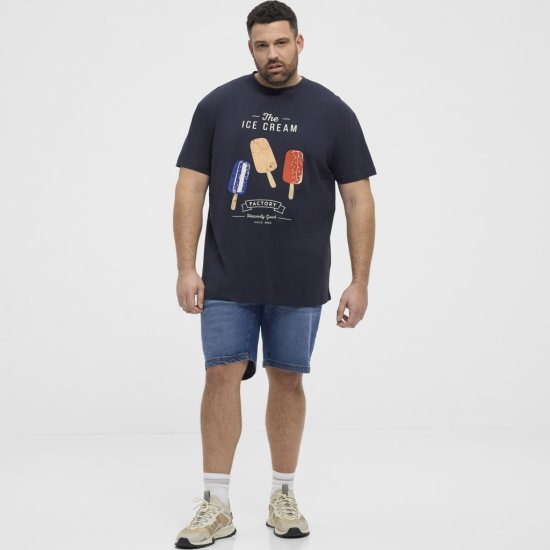 North Latitude T-Shirt Ice Cream Navy - Μακό μπλουζάκια - Aνδρικά μπλουζεσ μεγάλα μεγέθη