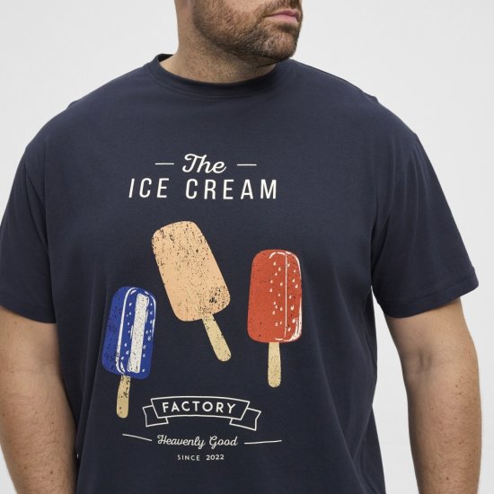 North Latitude T-Shirt Ice Cream Navy - Μακό μπλουζάκια - Aνδρικά μπλουζεσ μεγάλα μεγέθη