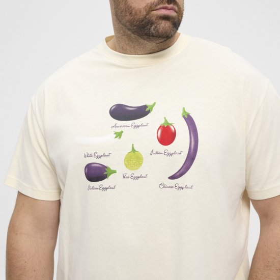 North Latitude T-Shirt Eggplant Off-White - Μακό μπλουζάκια - Aνδρικά μπλουζεσ μεγάλα μεγέθη