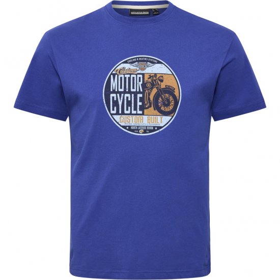 North Latitude T-shirt Motorcycle Blue - Μακό μπλουζάκια - Aνδρικά μπλουζεσ μεγάλα μεγέθη