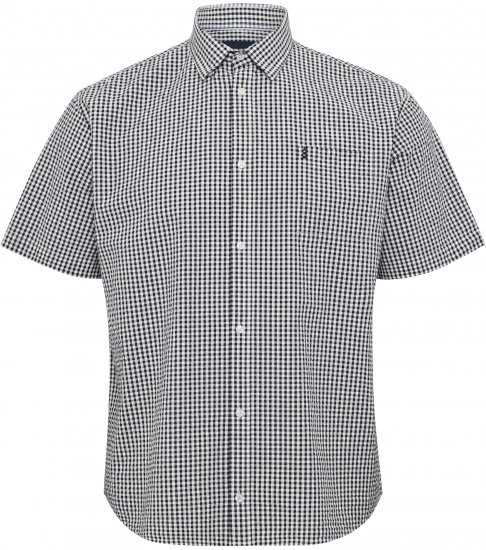 North Latitude Shirt Short Sleeve Checked Grey - Πουκάμισα - Aνδρικά πουκαμισα μεγαλα μεγάλα μεγέθη