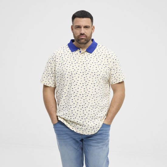 North Latitude Polo Pique Printed Off-White TALL - ΑΝΔΡΙΚΑ ΡΟΥΧΑ MT-6XLT - Μεγέθη TALL