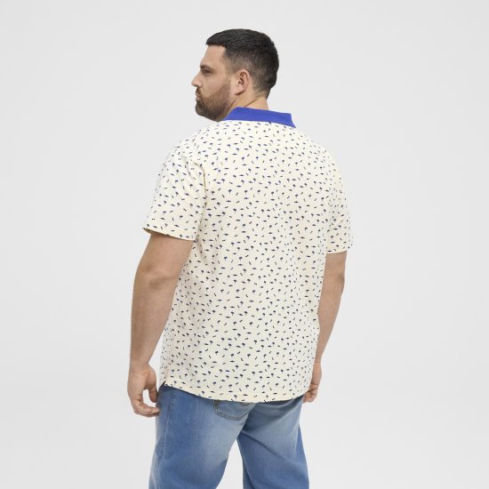 North Latitude Polo Pique Printed Off-White TALL - ΑΝΔΡΙΚΑ ΡΟΥΧΑ MT-6XLT - Μεγέθη TALL