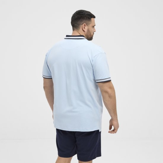 North Latitude Polo Pique Short Sleeve Light Blue - Πόλο μπλουζάκια - Aνδρικά μπλουζακια πολο μεγάλα μεγέθη