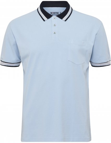 North Latitude Polo Pique Short Sleeve Light Blue - Πόλο μπλουζάκια - Aνδρικά μπλουζακια πολο μεγάλα μεγέθη
