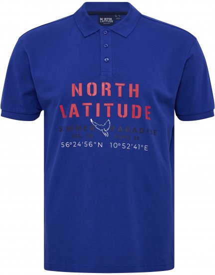 North Latitude Polo Pique Print Short Sleeve Cobalt Blue - Πόλο μπλουζάκια - Aνδρικά μπλουζακια πολο μεγάλα μεγέθη