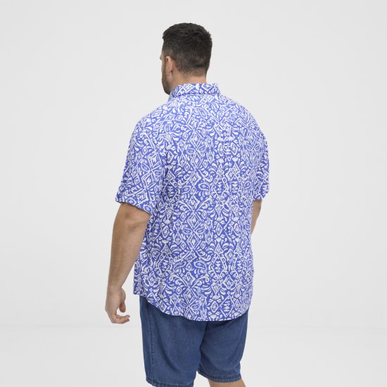 North Latitude Shirt Denim Printed Allover Blue - Πουκάμισα - Aνδρικά πουκαμισα μεγαλα μεγάλα μεγέθη