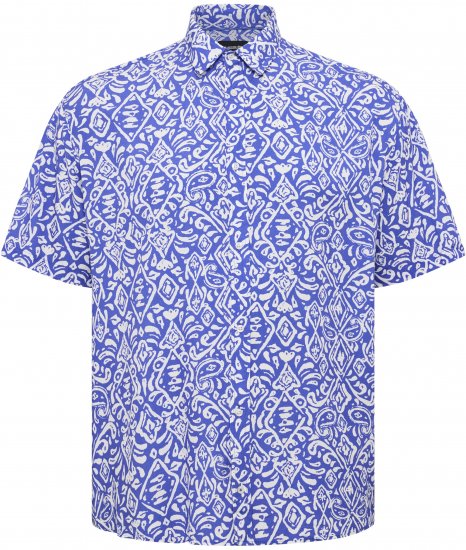 North Latitude Shirt Denim Printed Allover Blue - Πουκάμισα - Aνδρικά πουκαμισα μεγαλα μεγάλα μεγέθη
