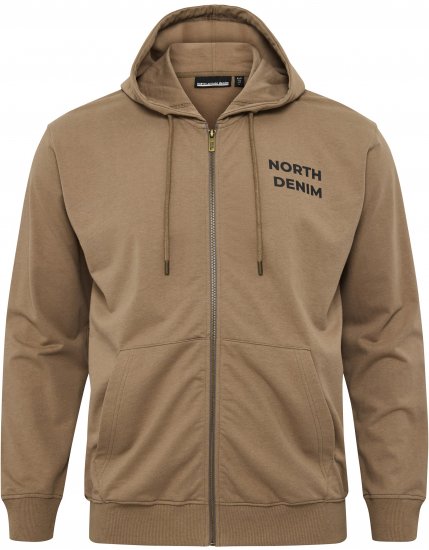 North Latitude Hoodie with Zipper Dark Sand - φούτερ/Φούτερ με κουκούλα - φούτερ/Φούτερ με κουκούλα ανδρικά μεγάλα μεγέθη 