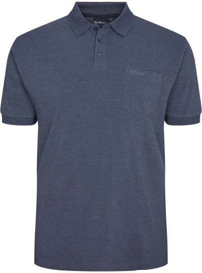 North Latitude Polo Short Sleeve Blue Melange TALL - ΑΝΔΡΙΚΑ ΡΟΥΧΑ MT-6XLT - Μεγέθη TALL
