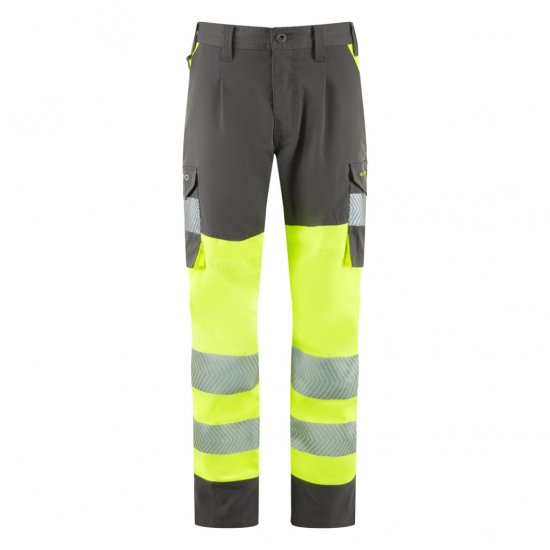 Leo Beckamoor Leo EcoViz Womens Stretch Cargo Trousers Yellow/Grey - Ρούχα εργασίας - 
