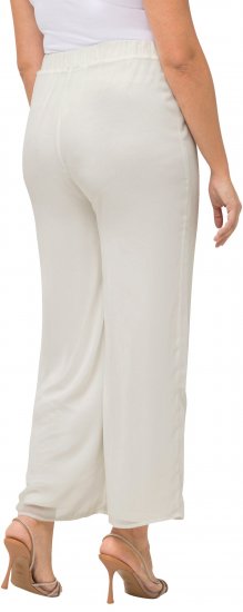 Ulla Popken Layered Chiffon Wide Leg Pants White - Τζιν & Παντελόνια για Γυναίκες σε Μεγάλες Μεγέθη – Plus Size - 