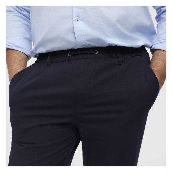 North Latitude Dress Pants Elastic Waist Navy Blue - Παντελόνια - Aνδρικά παντελόνια μεγάλα μεγέθη