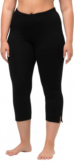 Ulla Popken Basic Stretch Knit Capris Black - Τζιν & Παντελόνια για Γυναίκες σε Μεγάλες Μεγέθη – Plus Size - 