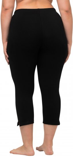Ulla Popken Basic Stretch Knit Capris Black - Τζιν & Παντελόνια για Γυναίκες σε Μεγάλες Μεγέθη – Plus Size - 