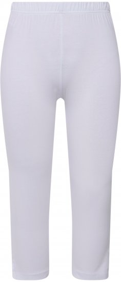 Ulla Popken Basic Stretch Knit Capris White - Τζιν & Παντελόνια για Γυναίκες σε Μεγάλες Μεγέθη – Plus Size - 