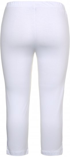 Ulla Popken Basic Stretch Knit Capris White - Τζιν & Παντελόνια για Γυναίκες σε Μεγάλες Μεγέθη – Plus Size - 
