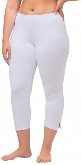 Ulla Popken Basic Stretch Knit Capris White - Τζιν & Παντελόνια για Γυναίκες σε Μεγάλες Μεγέθη – Plus Size - 