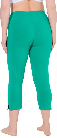 Ulla Popken Basic Stretch Knit Capris Green - Τζιν & Παντελόνια για Γυναίκες σε Μεγάλες Μεγέθη – Plus Size - 