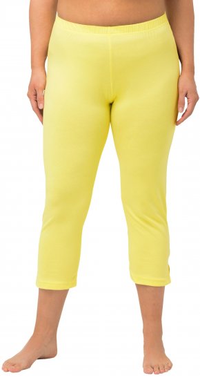 Ulla Popken Basic Stretch Knit Capris Yellow - Τζιν & Παντελόνια για Γυναίκες σε Μεγάλες Μεγέθη – Plus Size - 