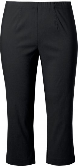Ulla Popken Stretch Basic Bengaline Capri Pants Black - Τζιν & Παντελόνια για Γυναίκες σε Μεγάλες Μεγέθη – Plus Size - 