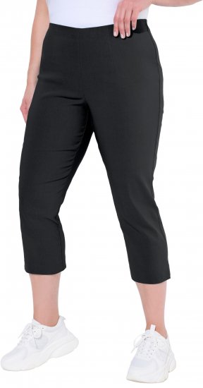 Ulla Popken Stretch Basic Bengaline Capri Pants Black - Τζιν & Παντελόνια για Γυναίκες σε Μεγάλες Μεγέθη – Plus Size - 