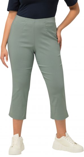 Ulla Popken Stretch Basic Bengaline Capri Pants Light Moss Green - Τζιν & Παντελόνια για Γυναίκες σε Μεγάλες Μεγέθη – Plus Size - 
