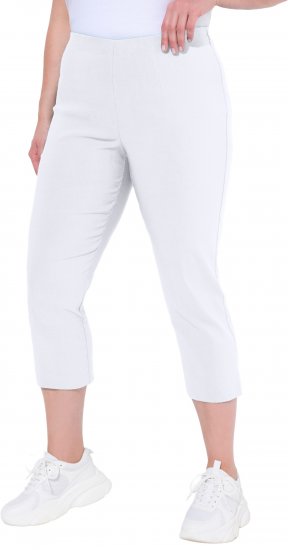 Ulla Popken Stretch Basic Bengaline Capri Pants Snow White - Τζιν & Παντελόνια για Γυναίκες σε Μεγάλες Μεγέθη – Plus Size - 