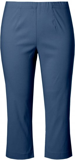Ulla Popken Stretch Basic Bengaline Capri Pants Denim Blue - Τζιν & Παντελόνια για Γυναίκες σε Μεγάλες Μεγέθη – Plus Size - 