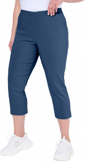 Ulla Popken Stretch Basic Bengaline Capri Pants Denim Blue - Τζιν & Παντελόνια για Γυναίκες σε Μεγάλες Μεγέθη – Plus Size - 