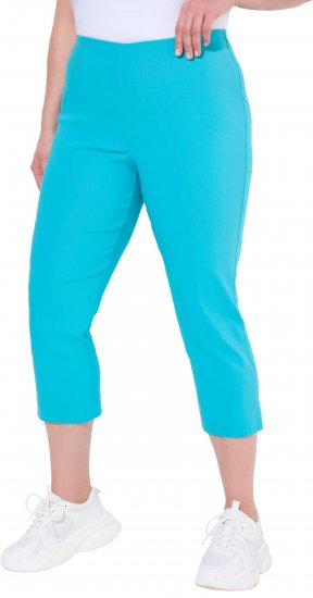 Ulla Popken Stretch Basic Bengaline Capri Pants Deep Aqua - Τζιν & Παντελόνια για Γυναίκες σε Μεγάλες Μεγέθη – Plus Size - 