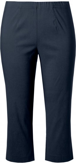 Ulla Popken Stretch Basic Bengaline Capri Pants Navy Blue - Τζιν & Παντελόνια για Γυναίκες σε Μεγάλες Μεγέθη – Plus Size - 