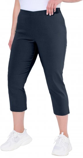 Ulla Popken Stretch Basic Bengaline Capri Pants Navy Blue - Τζιν & Παντελόνια για Γυναίκες σε Μεγάλες Μεγέθη – Plus Size - 