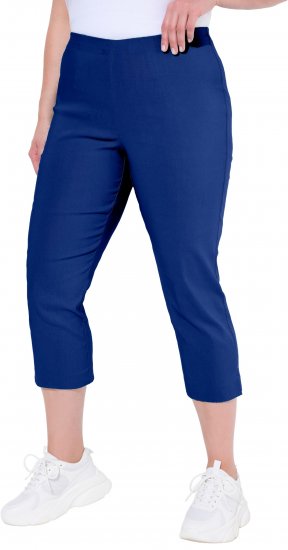 Ulla Popken Stretch Basic Bengaline Capri Pants Blue - Τζιν & Παντελόνια για Γυναίκες σε Μεγάλες Μεγέθη – Plus Size - 