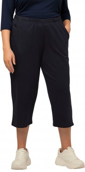 Ulla Popken Pull On Knit Elastic Waist Pocket Crop Pants Blue - Τζιν & Παντελόνια για Γυναίκες σε Μεγάλες Μεγέθη – Plus Size - 