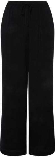 Ulla Popken Viscose Crinkle Drawstring Elastic Waist Pants Black - Τζιν & Παντελόνια για Γυναίκες σε Μεγάλες Μεγέθη – Plus Size - 